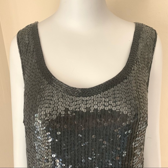 Vintage 100% Silk Sequins Beaded Sleeveless Top by Judith Ann Creations Formal - Picture 5 of 11